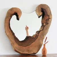 آینه چوبی روستیک دیواری نمای جلو