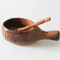 سوپ خوری چوبی طرح کوکسا با قاشق چوبی