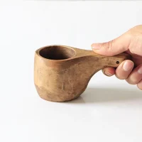 لیوان چوبی دسته دار کوچک
